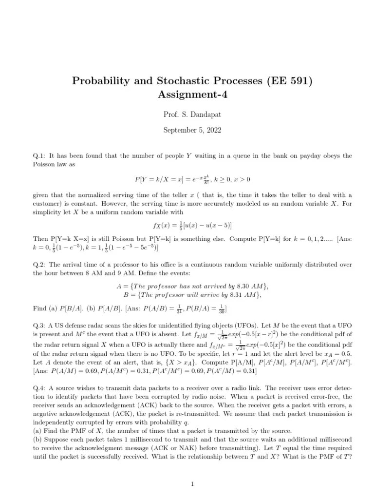 Assignment 4 | PDF | Probability Density Function | Transmission Control Protocol