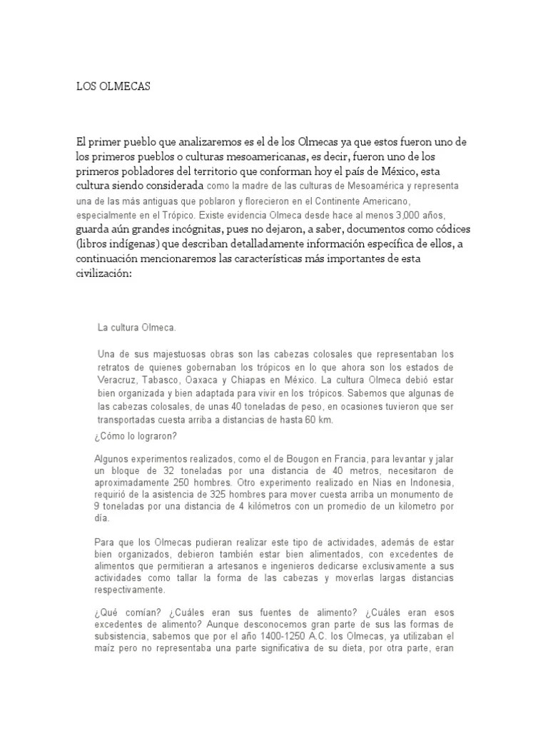 Los Olmecas | PDF | Mesoamérica | México