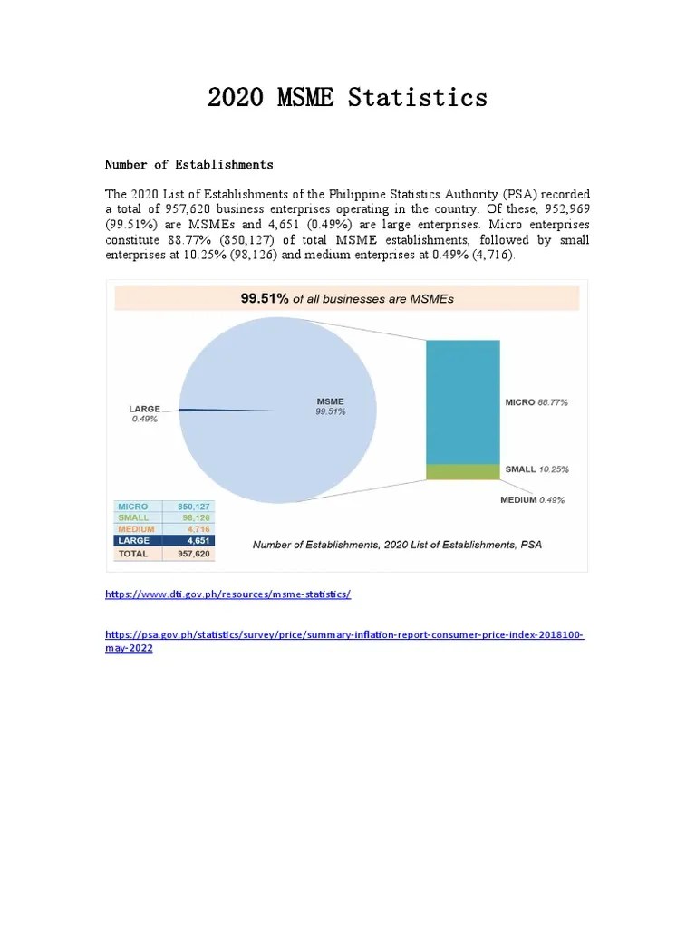 2020 MSME Statistics | PDF