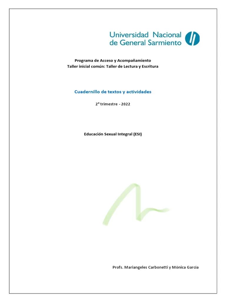 Cuadernillo De Textos Y Actividades | Descargar Gratis PDF | La Sexualidad Humana | Educación Sexual