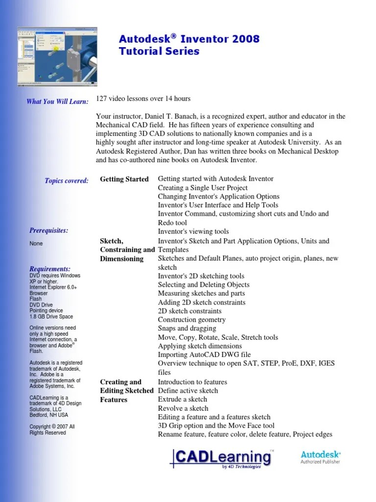 Inventor 2008 Curric | PDF | Autodesk | Sheet Metal