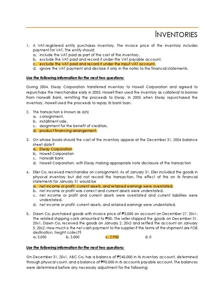 Inventories | PDF | Cost Of Goods Sold | Corporations