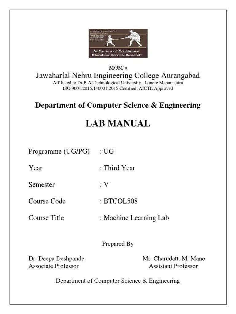 Machine Learning Lab Manual Pdf Array Data Type Dependent And