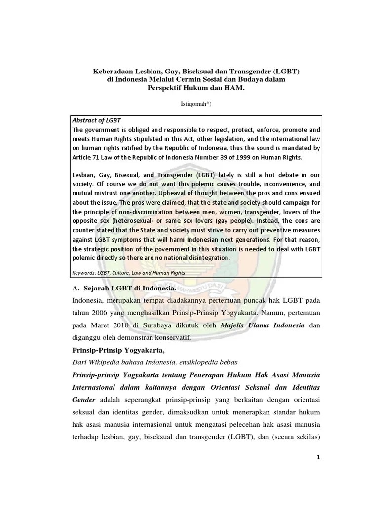 Istiqomah-Keberadaan Lesbian, Gay, Biseksual Dan Transgender (LGBT ...