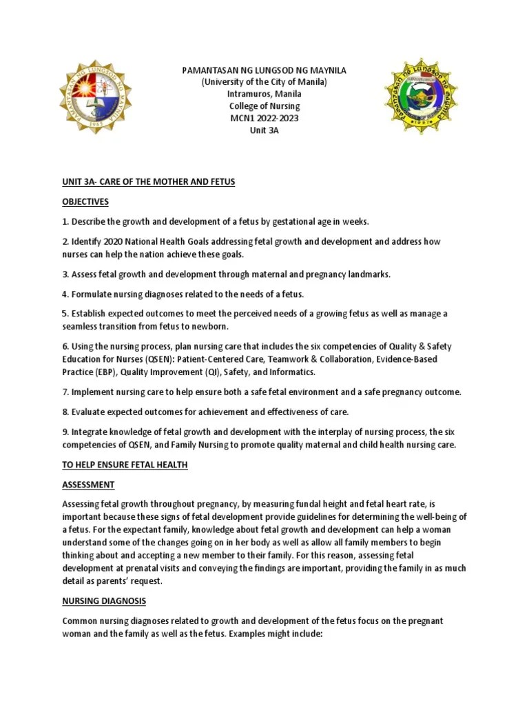 PLM-MCN1 Unit3A - Lecture | PDF | Implantation (Human Embryo) | Placenta
