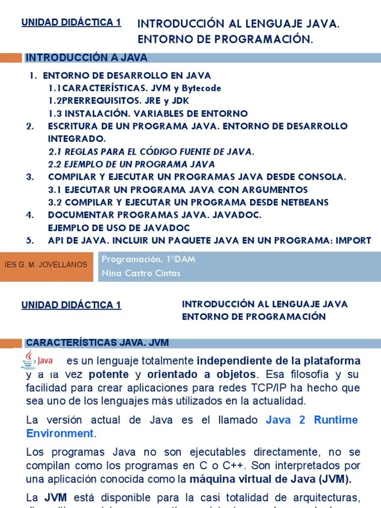 JAVA1-Introducción A Java | Descargar Gratis PDF | Java (lenguaje De ...