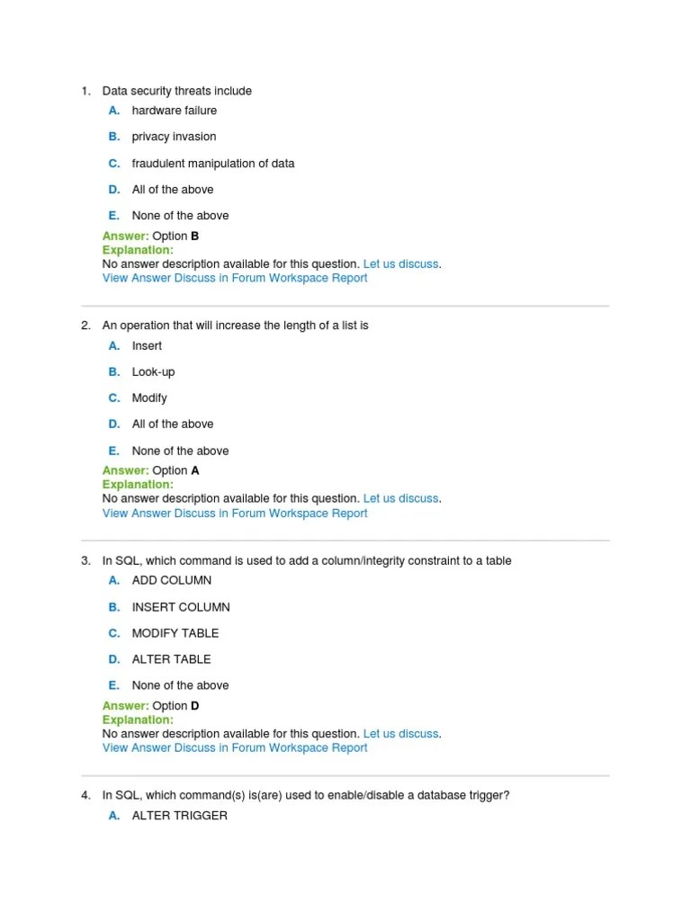 Review Of Fundamental Database Concepts And SQL Commands | PDF ...
