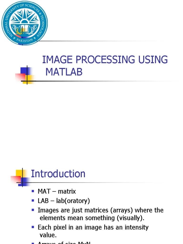 Image Processing Using Matlab | PDF | Matrix (Mathematics) | Array Data ...