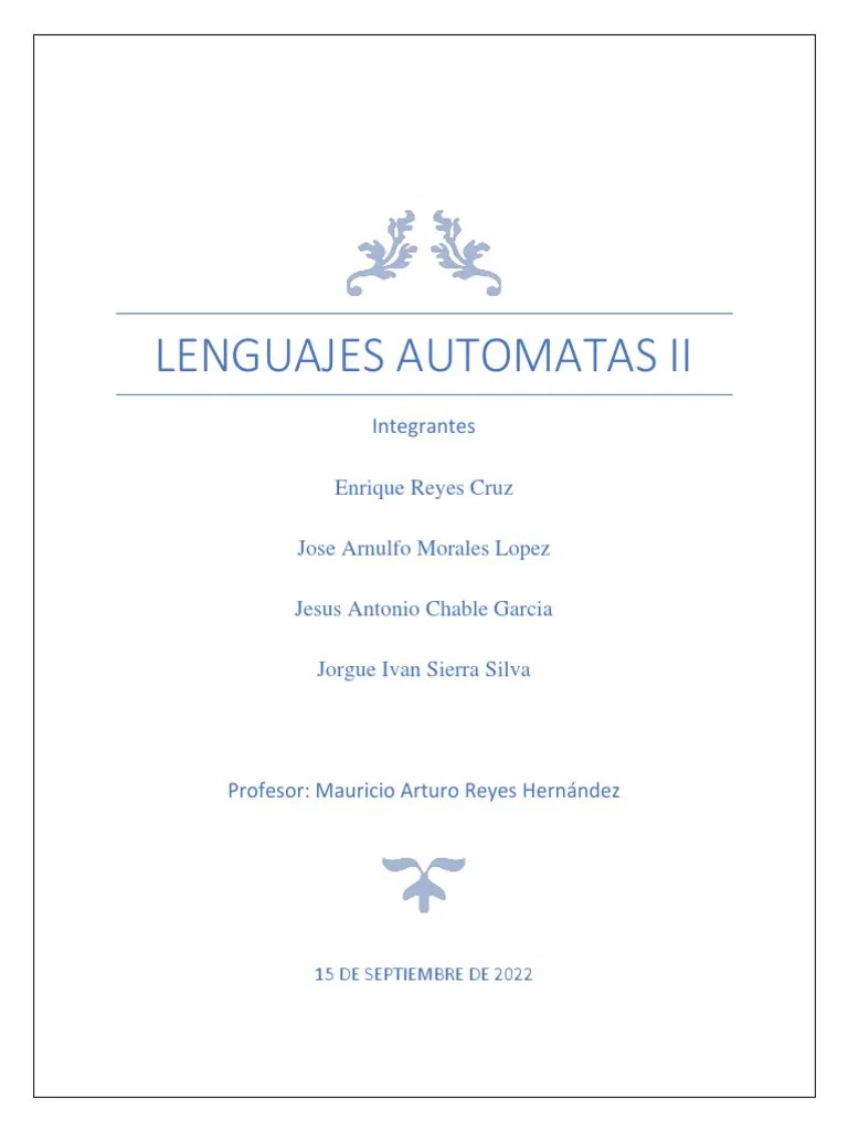 Act 1 Lenguajes Automatas 2 | PDF | Lenguaje De Programación | Analizando