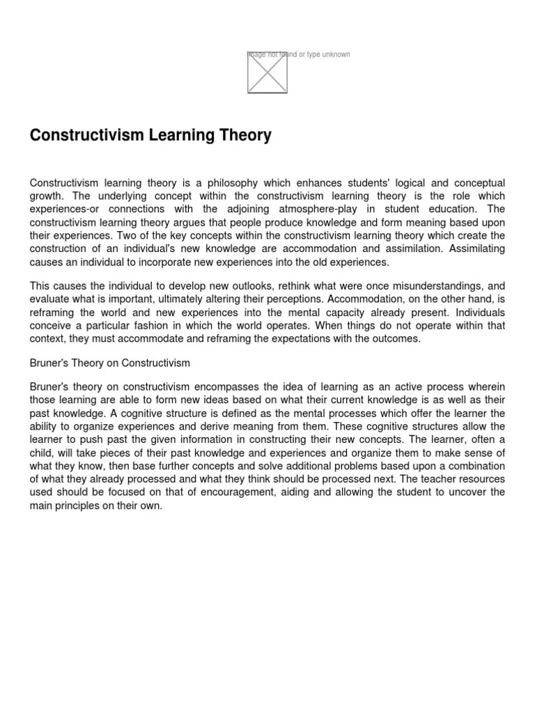 Constructivism Learning Theory | PDF | Constructivism (Philosophy Of ...