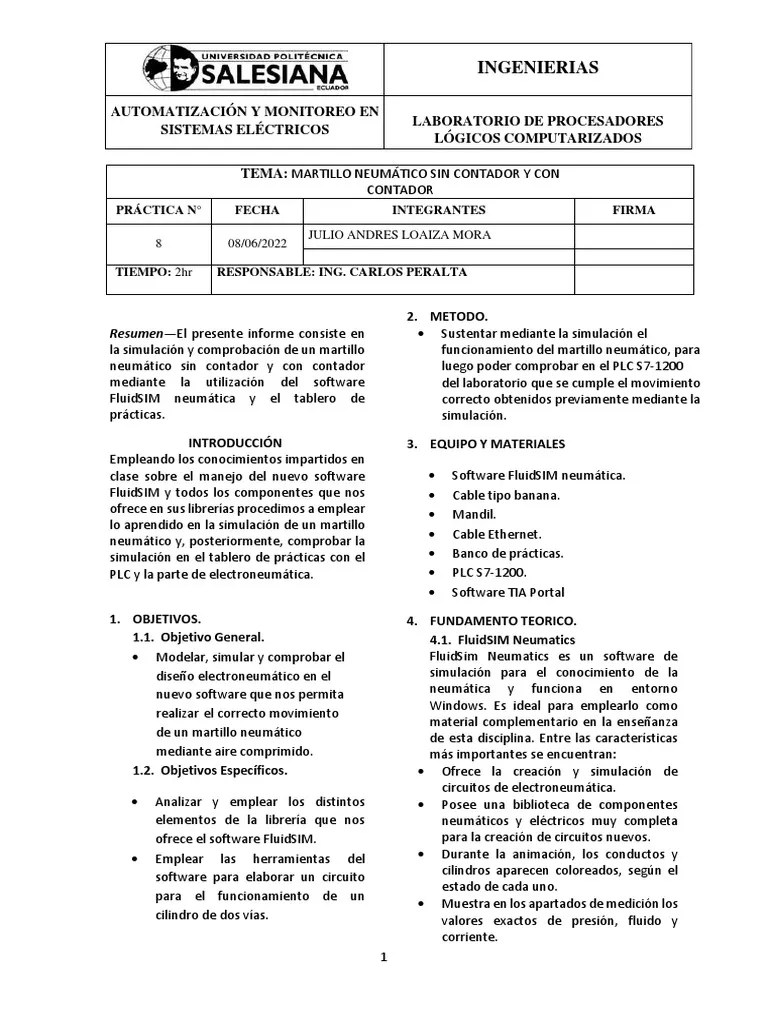Práctica8 Automatizacion | PDF | Simulación | Neumática