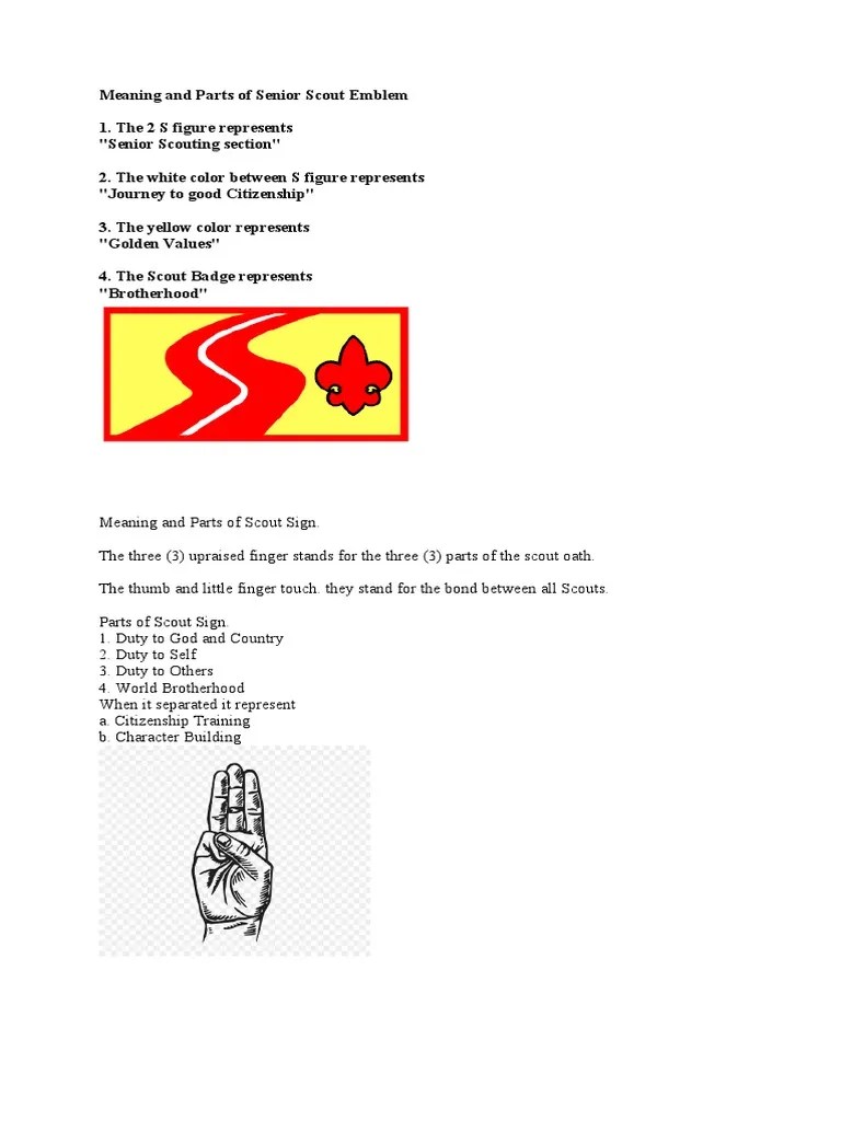 Meaning And Parts Of Senior Scout Emblem | Download Free PDF | Scouting | Knot
