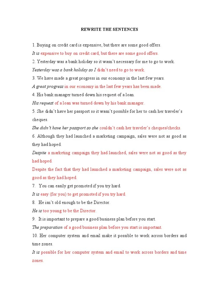 Rewriting Sentences For Clarity, Conciseness And Style | PDF