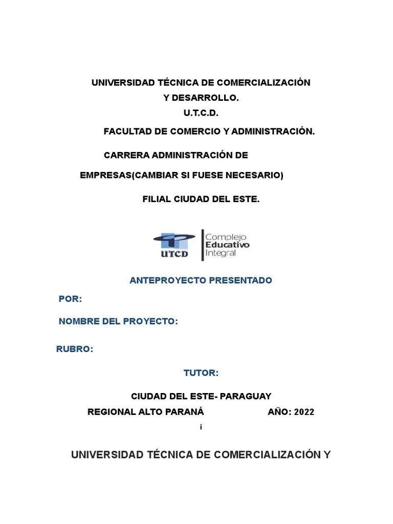 Anteproyecto (Modelo) | PDF | Presupuesto | Business