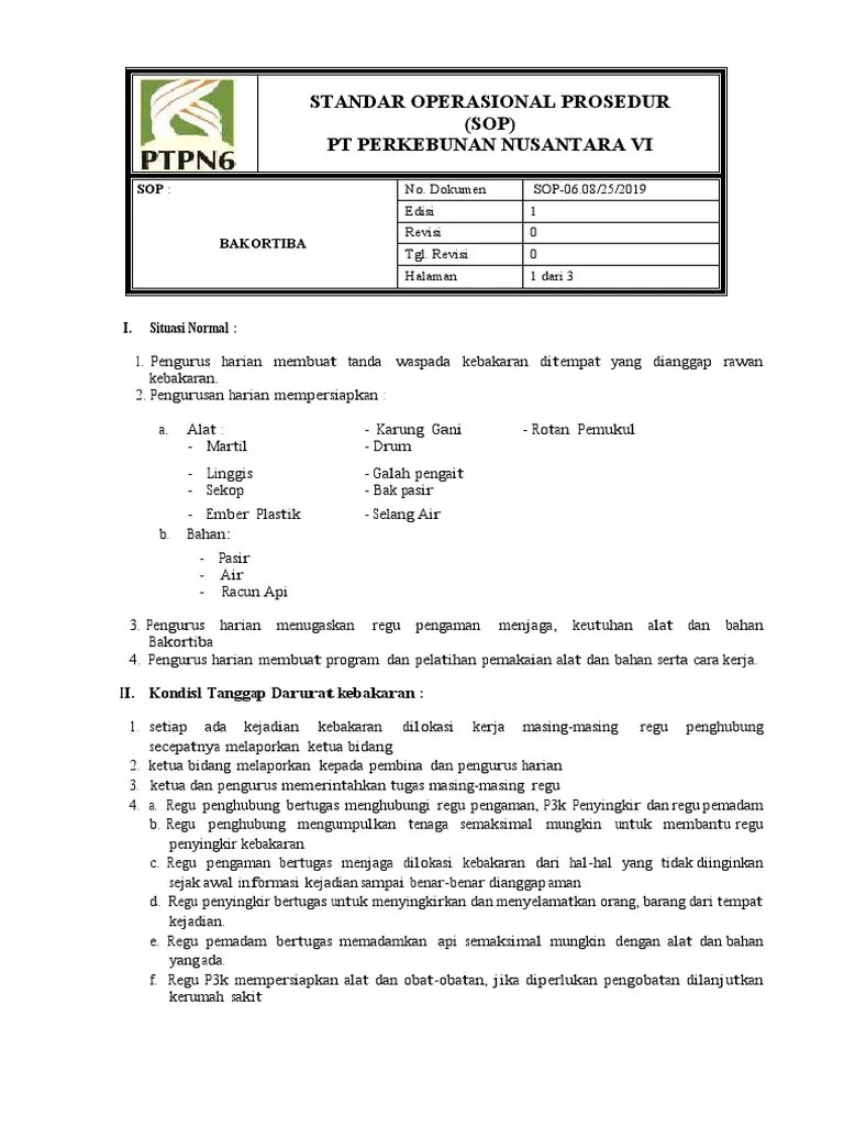 SOP Tanggap Darurat | PDF