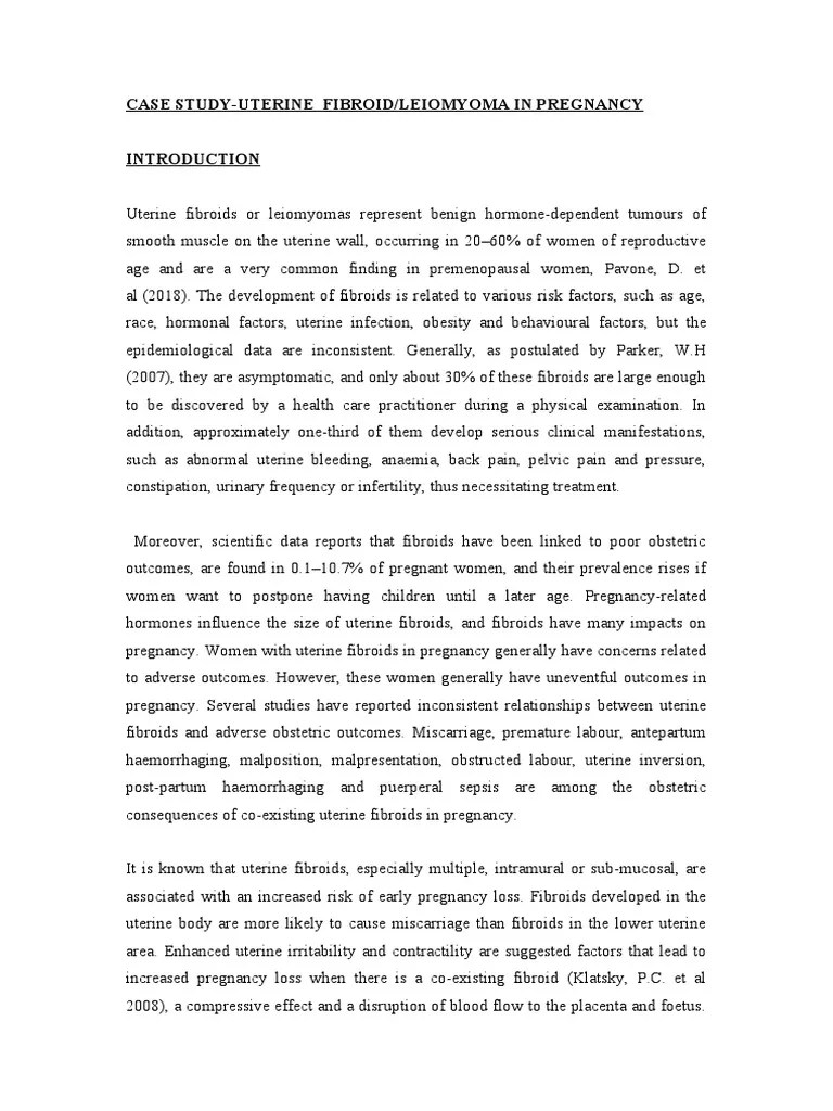 Case Study - Uterine Fibroids | PDF | Pregnancy | Uterus