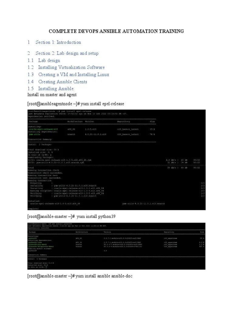 Complete Devops Ansible Automation Training | PDF | System Software ...