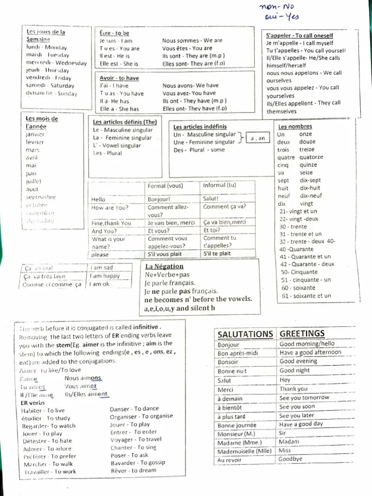 French worksheets