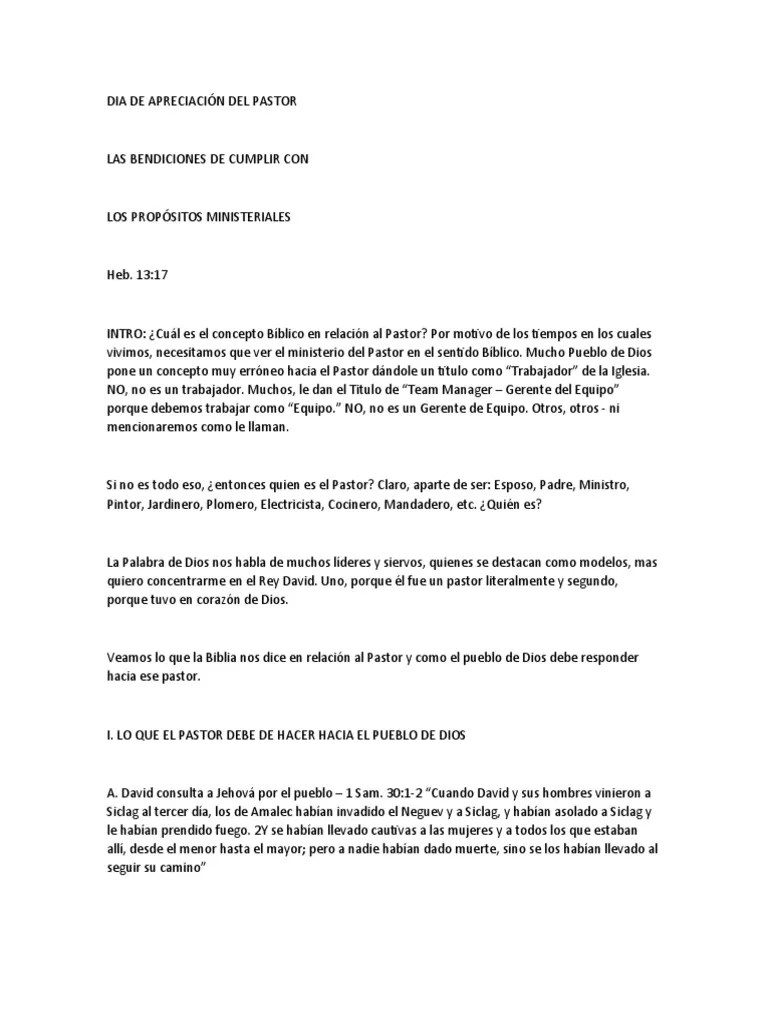 Predica Para Pastor | PDF | David | Arca De La Alianza