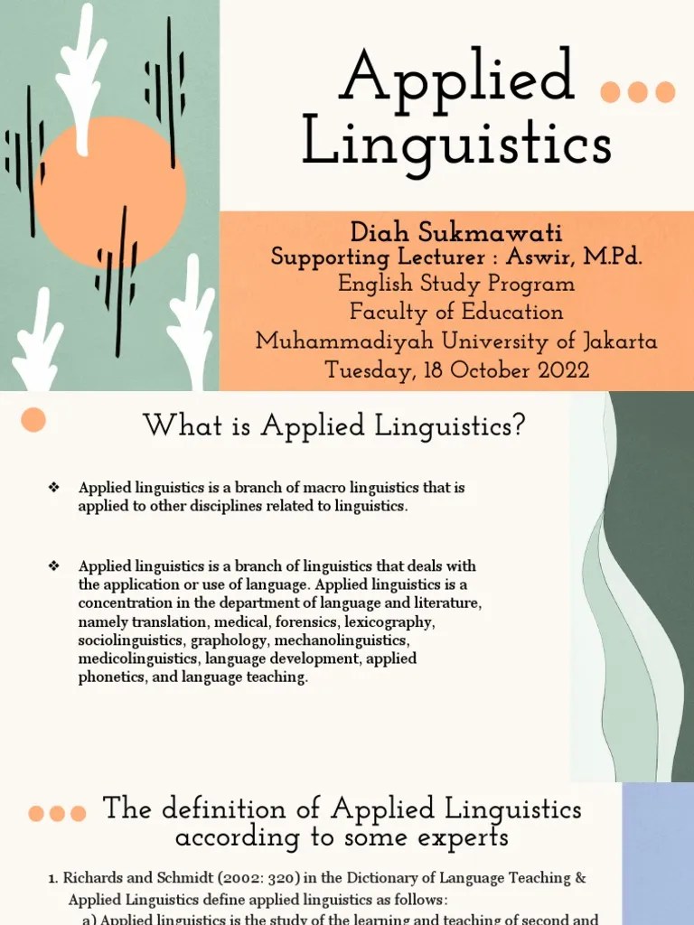 Applied Linguistics | PDF | Linguistics | Morphology (Linguistics)