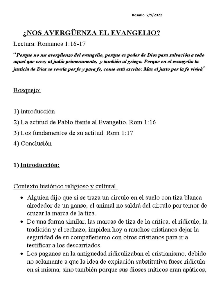 No Me Averguenzo Del Evangelio | PDF | Salvación | Jesús