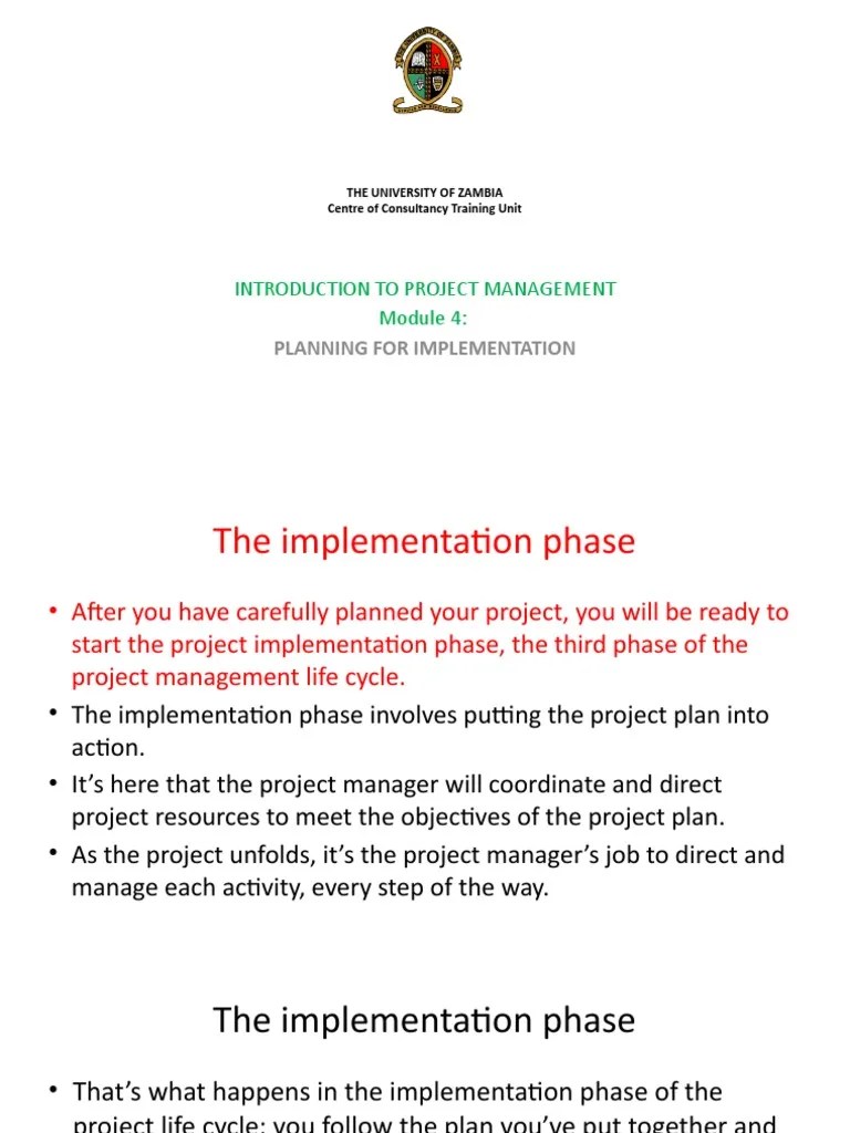 Module 4 - Planning For Implementation | PDF | Project Management ...