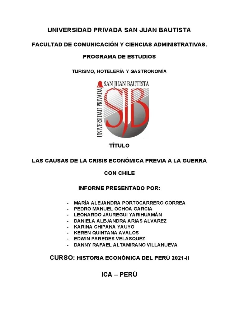 Las Causas De La Crisis Económica En El Perú, Previa A La Guerra Del Pacífico | PDF | Perú ...