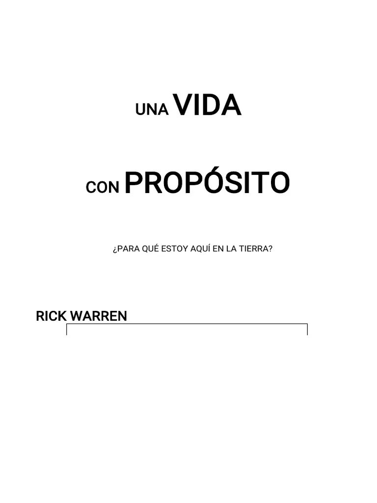 AA Rick Warren - Una Vida Con Proposito | PDF