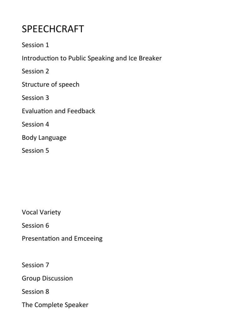 SPEECHCRAFT | PDF | Body Language | Communication