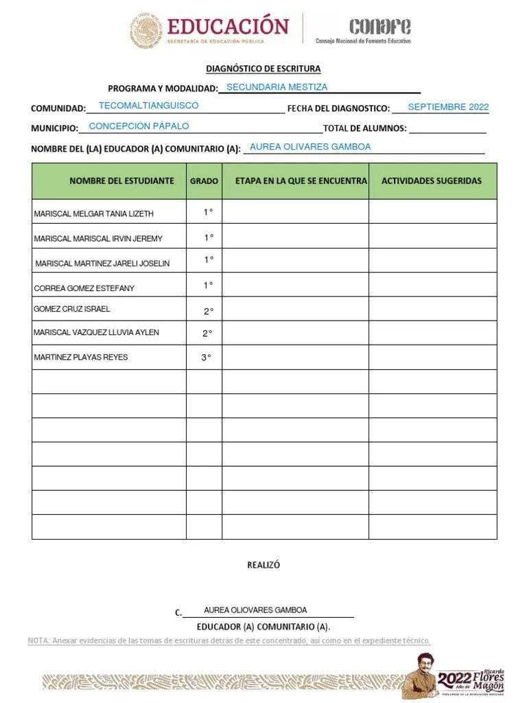 Diagnostico De Lectura Y Escritura | PDF