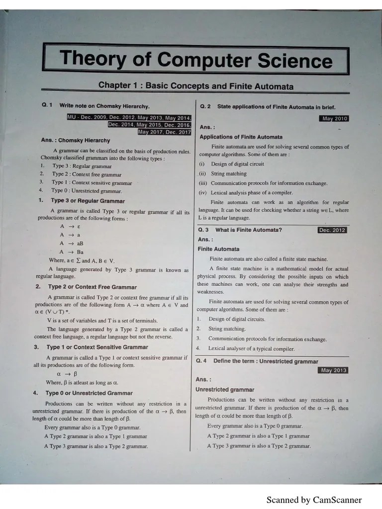 Theory Of Computer Science | PDF