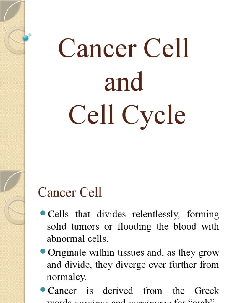 Cancer Cell And Cell Cycle | PDF | Cancer | Cell (Biology)