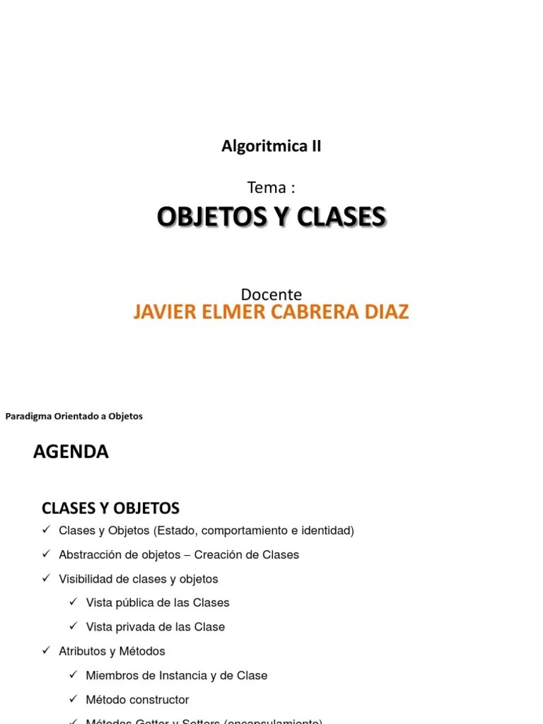 Sesion 3 - Objetos Y Clases | PDF | Objeto (informática) | Clase ...