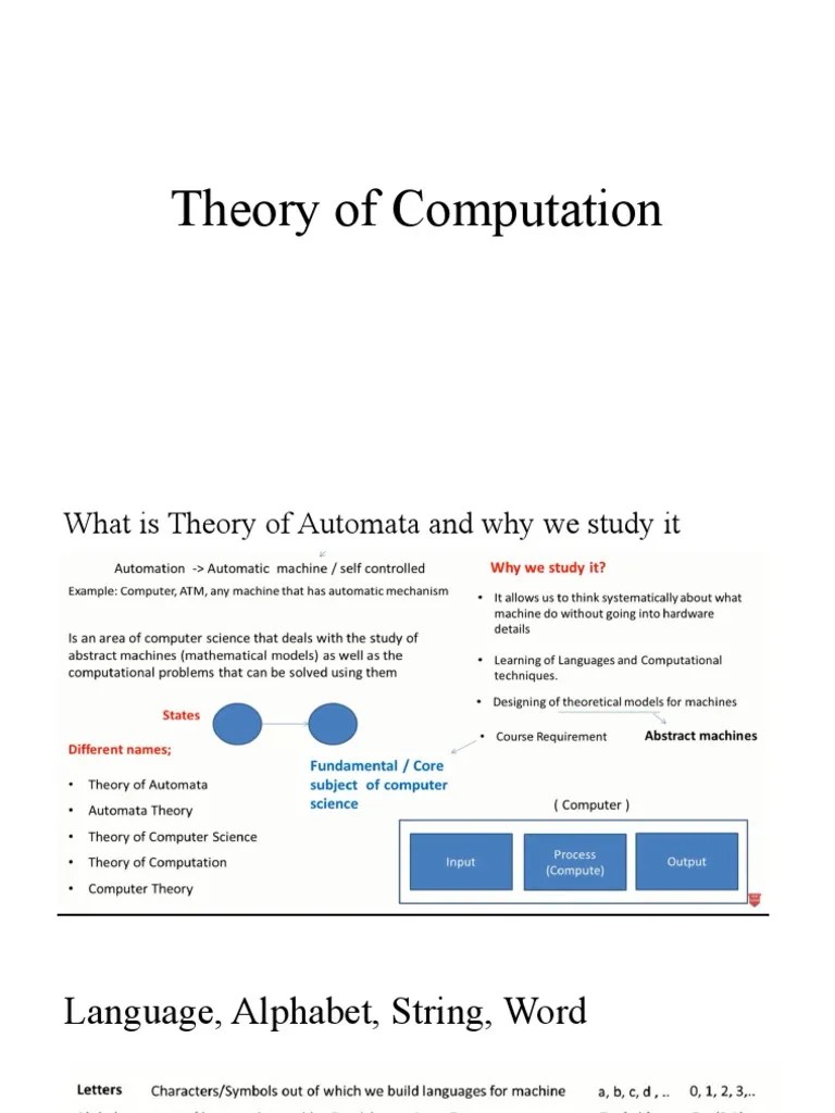 Theory Of Computation-Lecture 1 | Download Free PDF | Algorithms ...