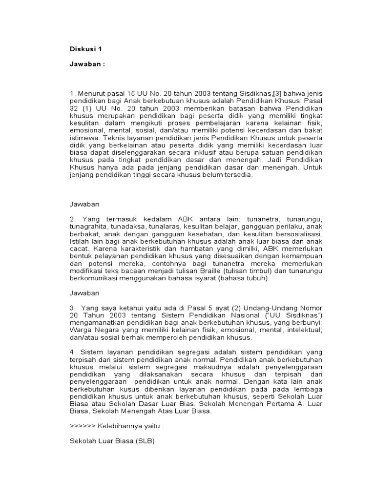 Jawaban Diskusi Tuton | PDF