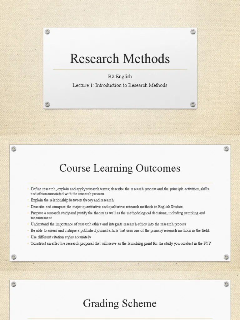 Research Methods Lecture 2 | PDF | Scientific Method | Psychology