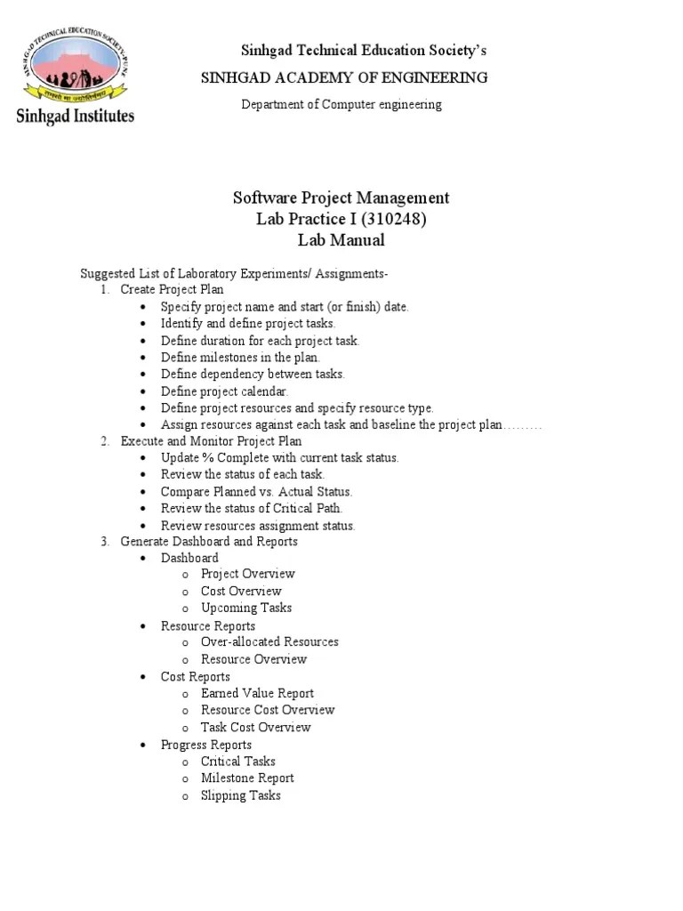 SPM Lab Manual | PDF | Project Management | Software