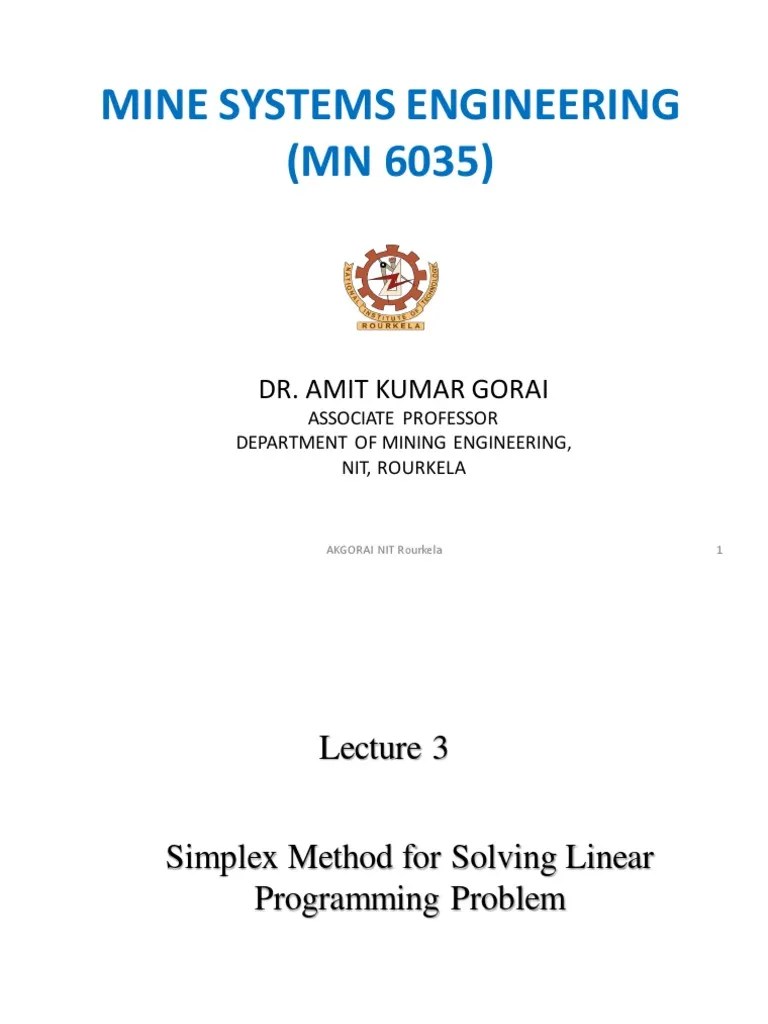 Lecture 3-M1 - Simplex Method | Download Free PDF | Linear Programming ...