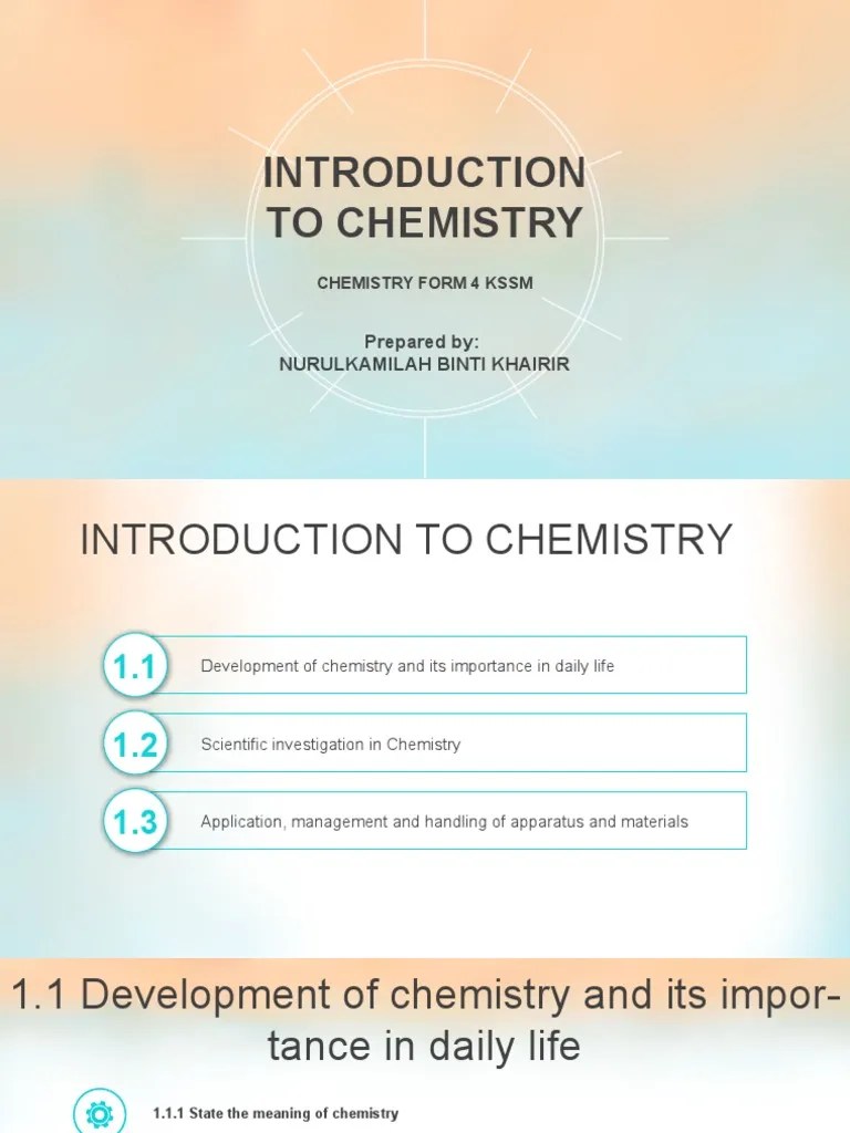 CH 1 Introduction To Chemistry Form 4 KSSM (1) Student | PDF | Chemistry | Scientific Method