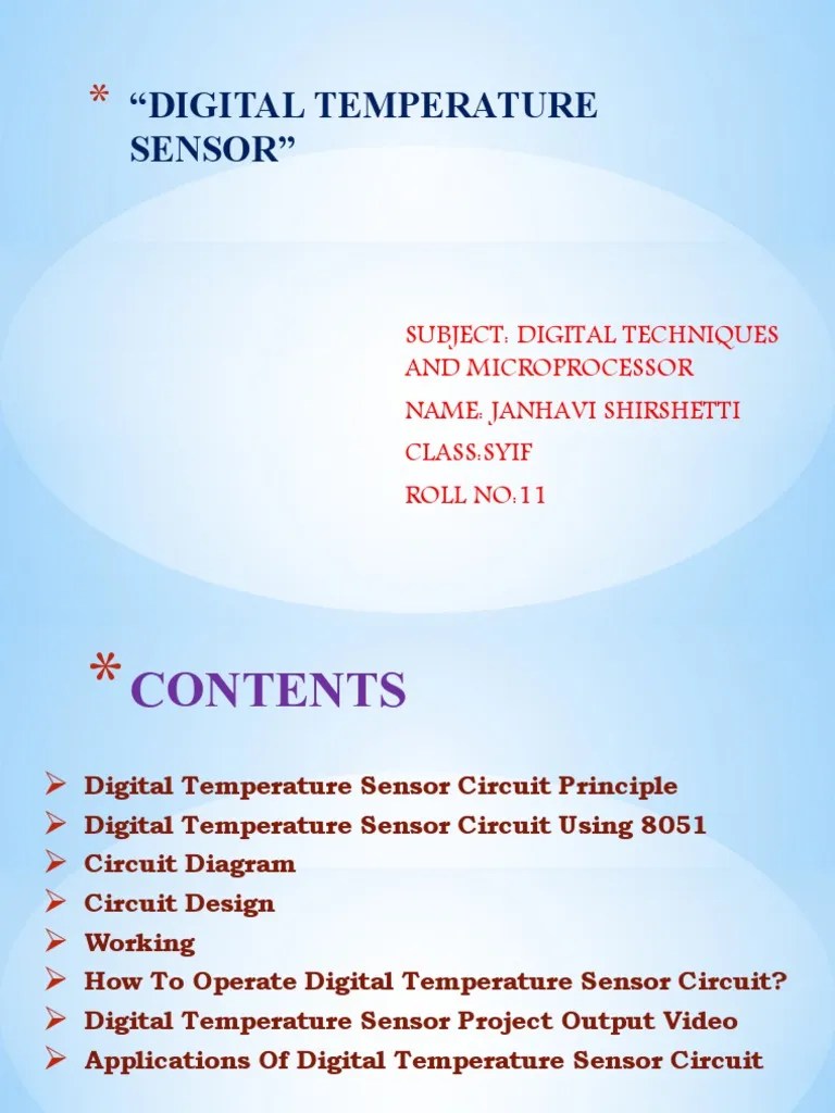 Digital Temperature Sensor | PDF | Analog To Digital Converter ...