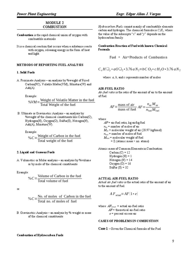 Module 2-Combustion | PDF | Combustion | Mole (Unit)