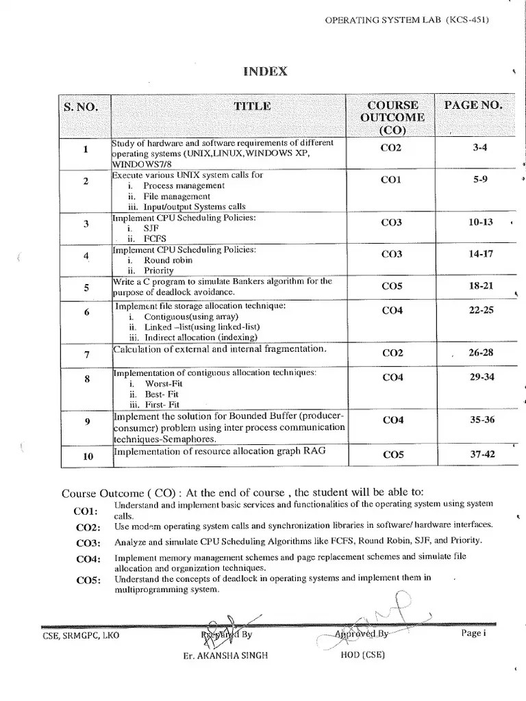 Opearting System Lab Manual-Pages File | PDF