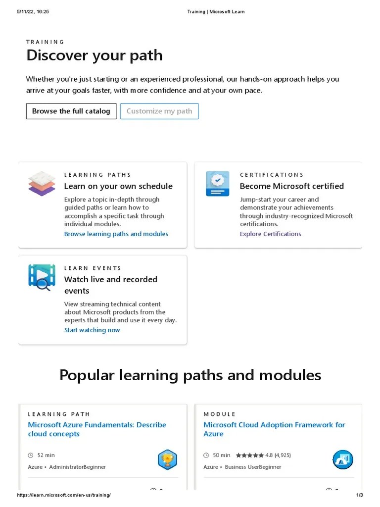 Training - Microsoft Learn | PDF | Microsoft Azure | Computing