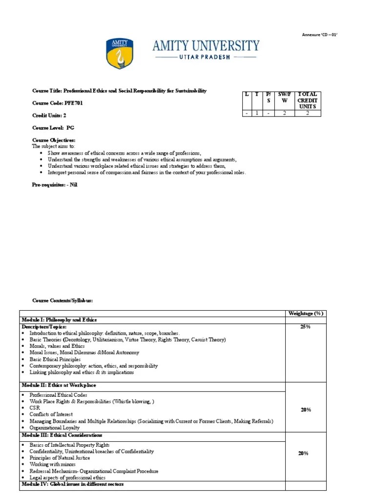 Professional Ethics And Social Responsibility For Sustainability | PDF ...