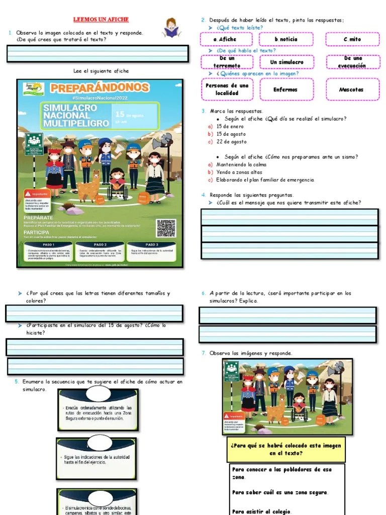 Ficha - Leemos Un Afiche | PDF