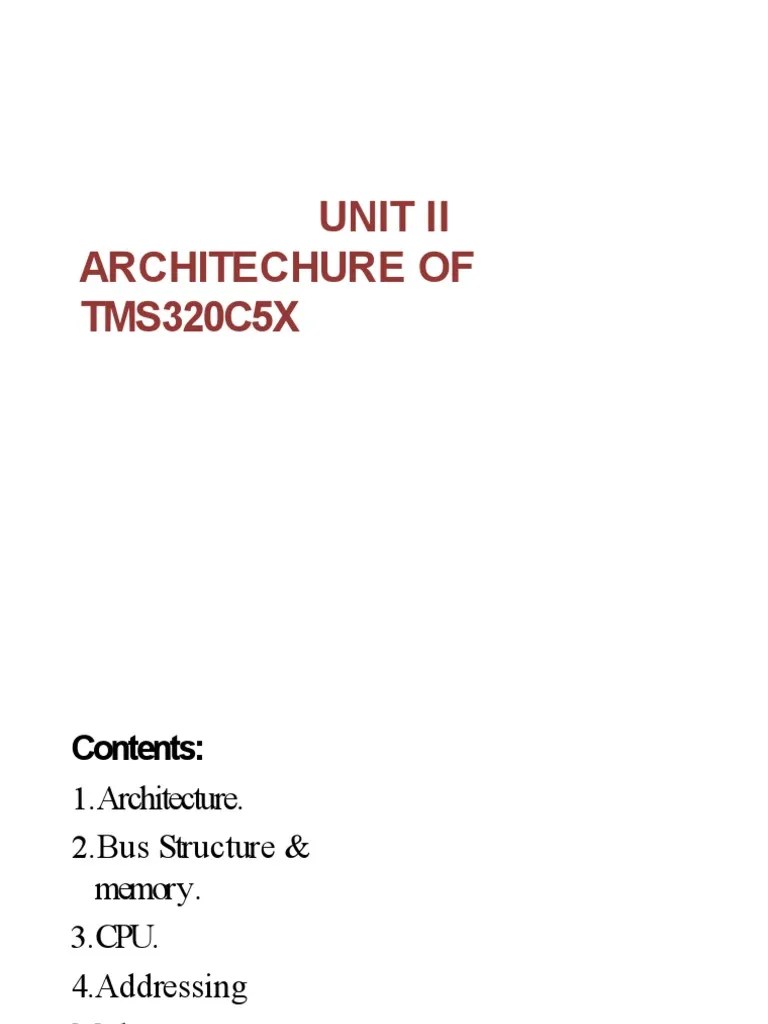 TMS 320 Architecture | PDF | Central Processing Unit | Digital Signal ...