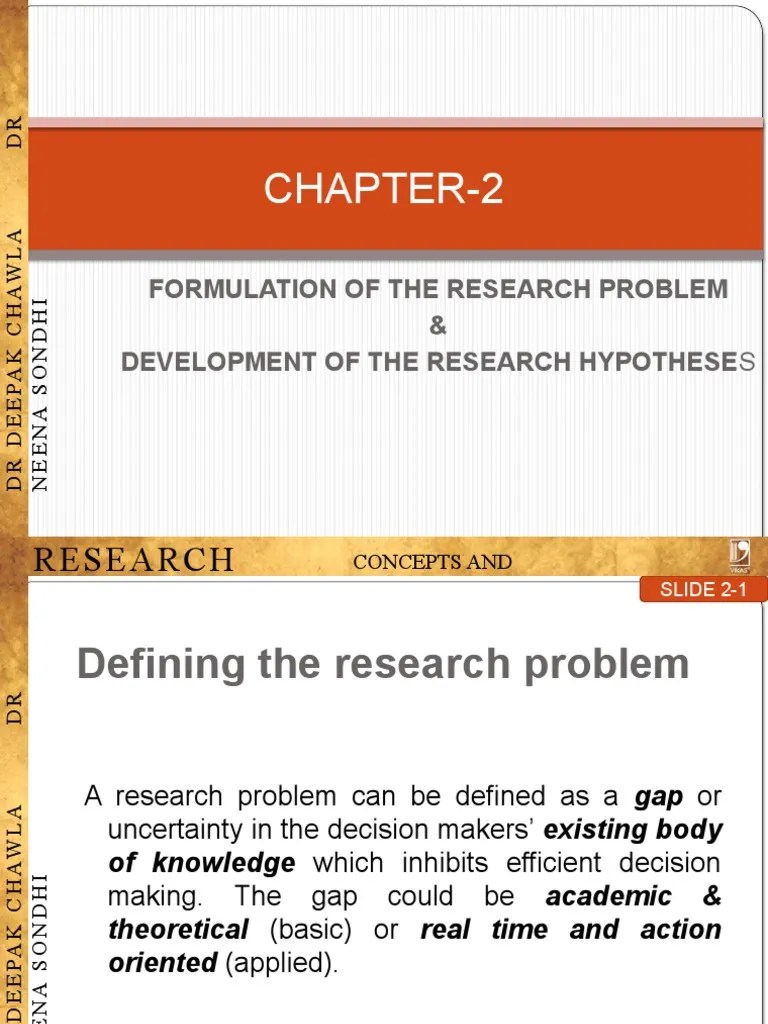 Ch-2 Formulation Of Research Problem | PDF | Hypothesis | Economies