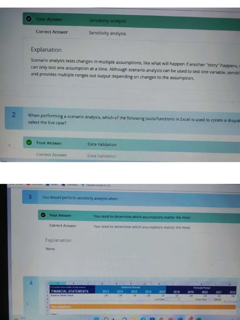 CFI Scenario & Sensitivity Analysis Exam | PDF