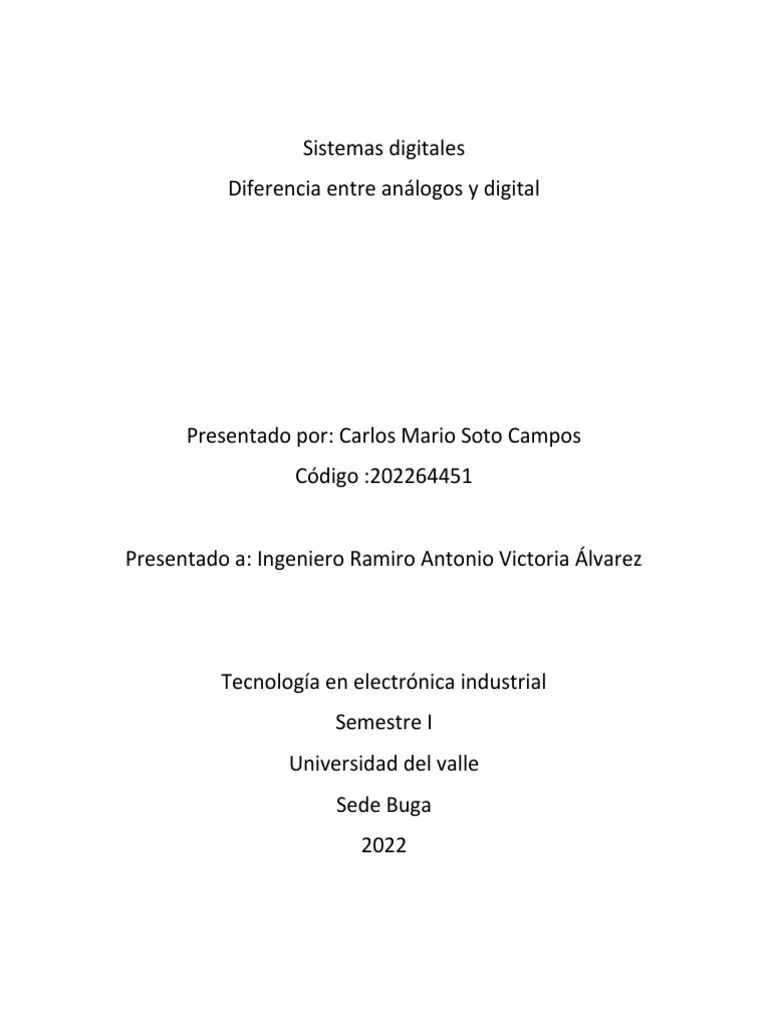 Diferencias Entre Lo Analogo Y Digital | PDF