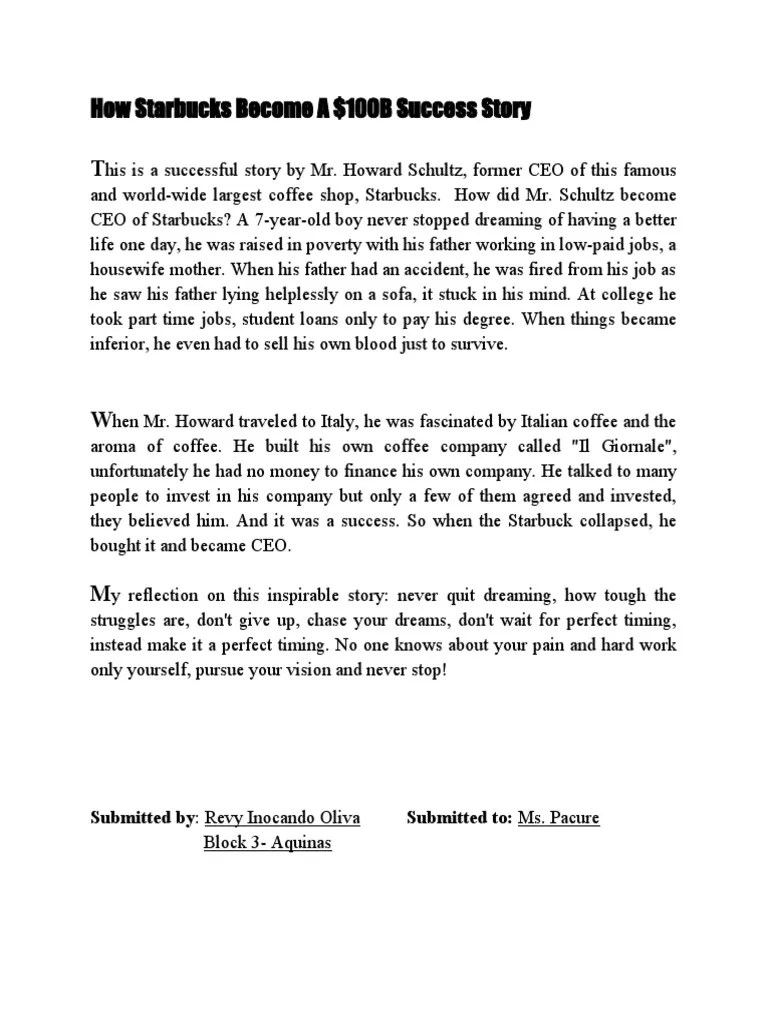 How Starbucks Become A 100B Success Story | PDF